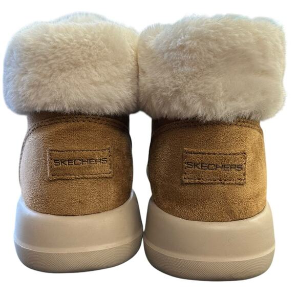Skechers On The Go Joy Lush Cozy Chestnut Ankle Boots Faux Fur Size 9 - Picture 5 of 7